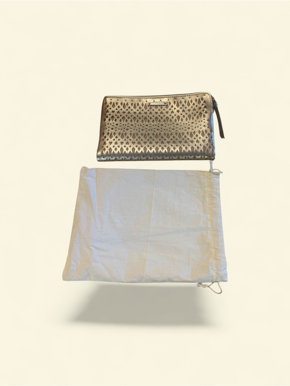 Stella & Dot Metallic Silver Wristlet Clutch with Mirror - Picture 3 of 6